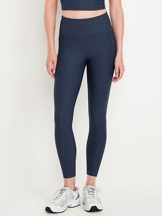 Image number 1 showing, High-Waisted PowerSoft Ribbed Leggings