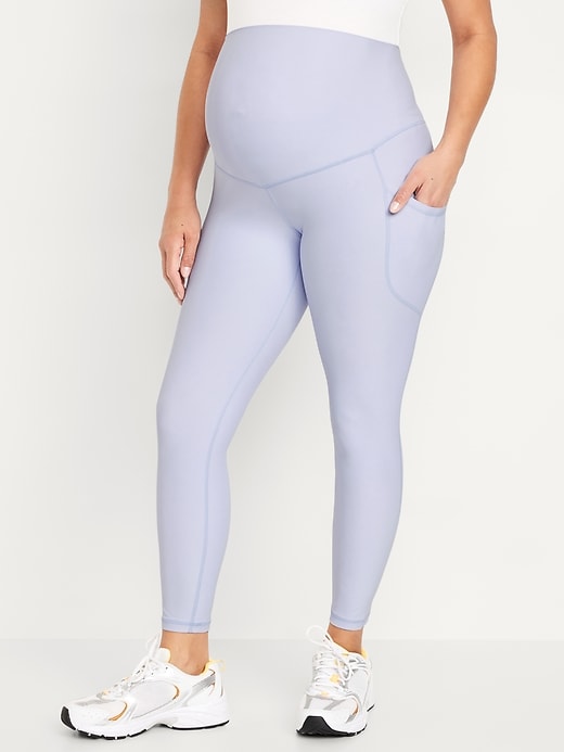 Image number 1 showing, Maternity Full-Panel PowerSoft 7/8 Leggings