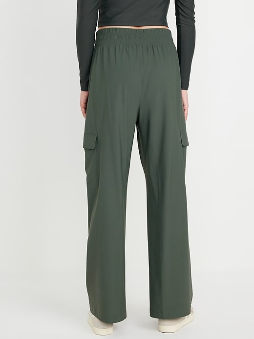 Image number 6 showing, High-Waisted SleekTech Wide-Leg Cargo Pants