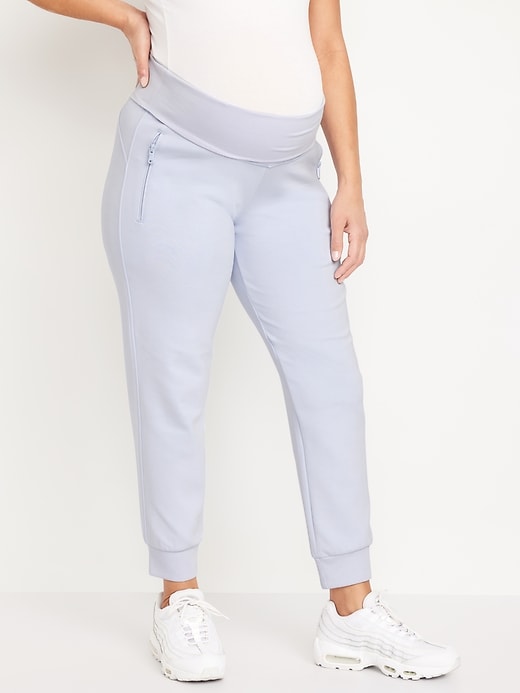 Image number 1 showing, Maternity Dynamic Fleece Rollover Waist Joggers