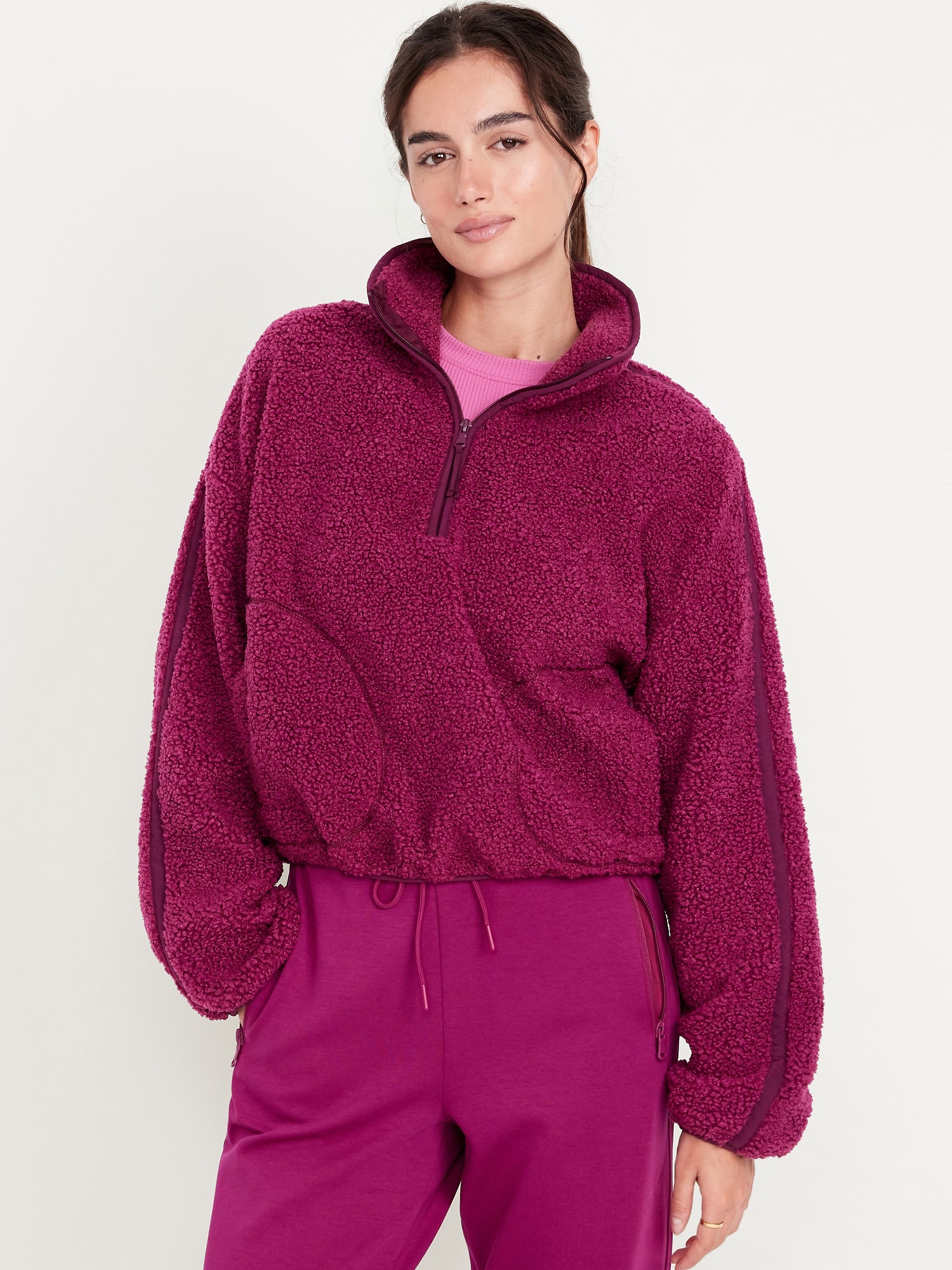 Old navy sherpa pullover women's hotsell