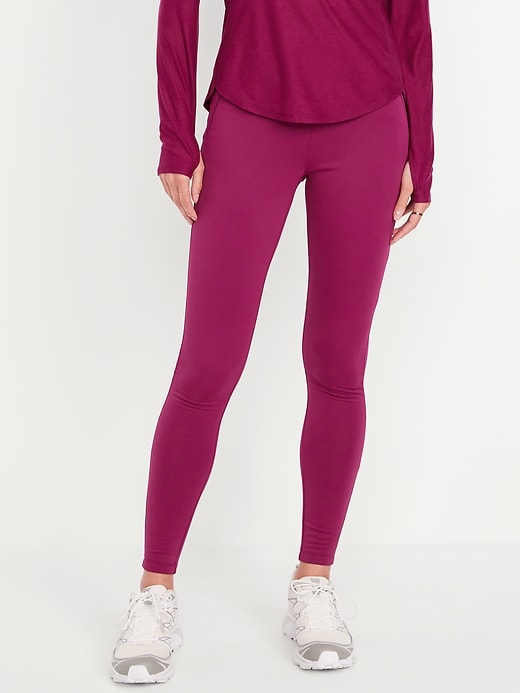 Image number 1 showing, High-Waisted PowerSoft Coze Edition Fleece-Lined Full-Length Leggings