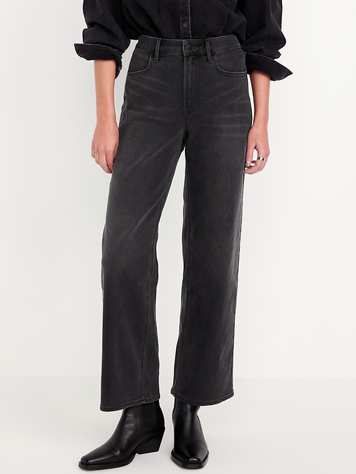 Image number 8 showing, High-Waisted Wow Crop Wide-Leg Jeans