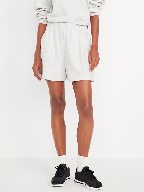 Extra High-Waisted SoComfy Sweat Shorts -- 5-inch inseam - Gray