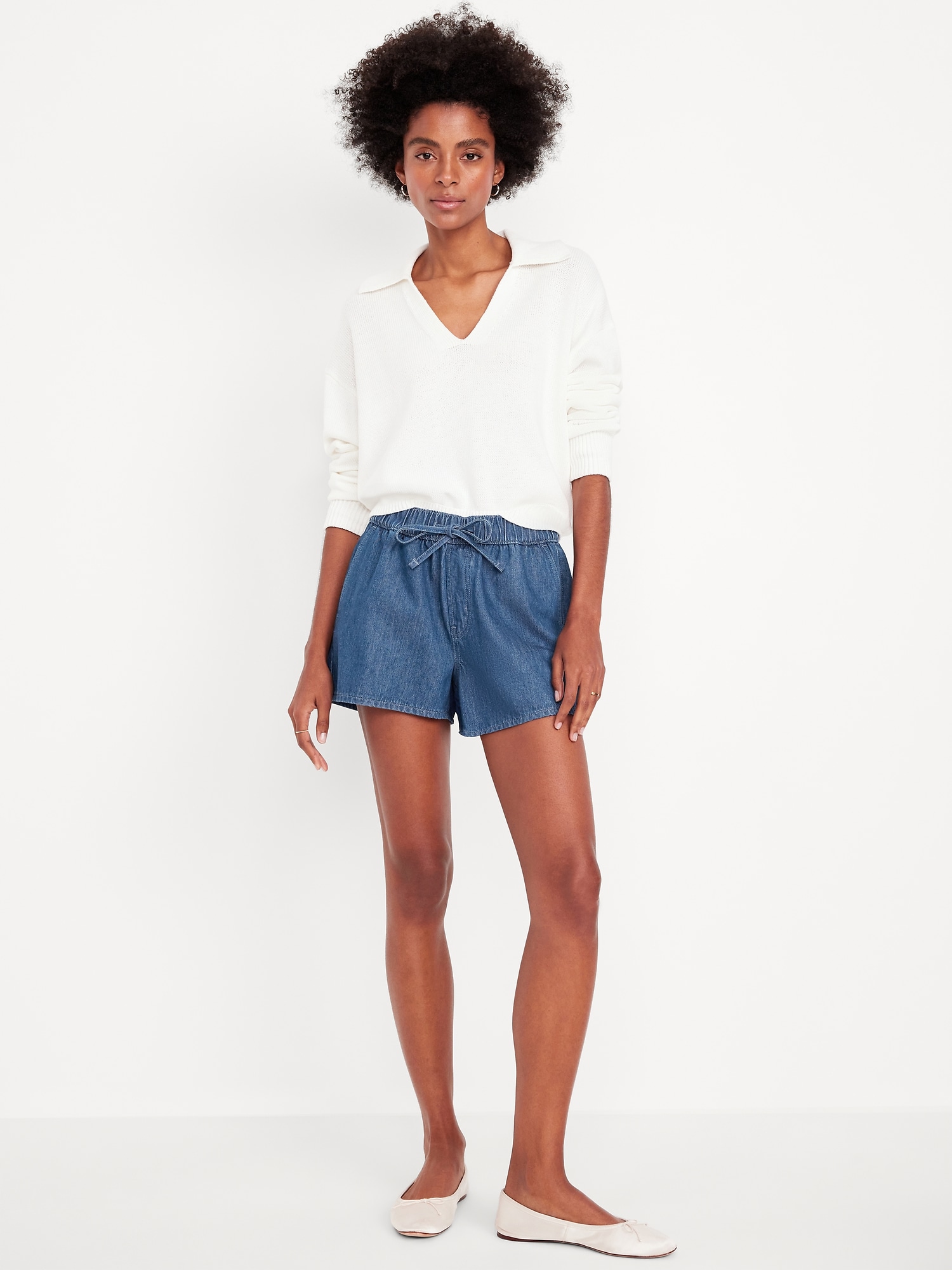 High-Waisted Baggy Jean Shorts | Old Navy