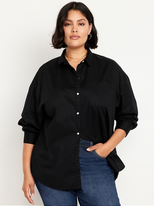 Image number 7 showing, Oversized Button-Down Boyfriend Shirt