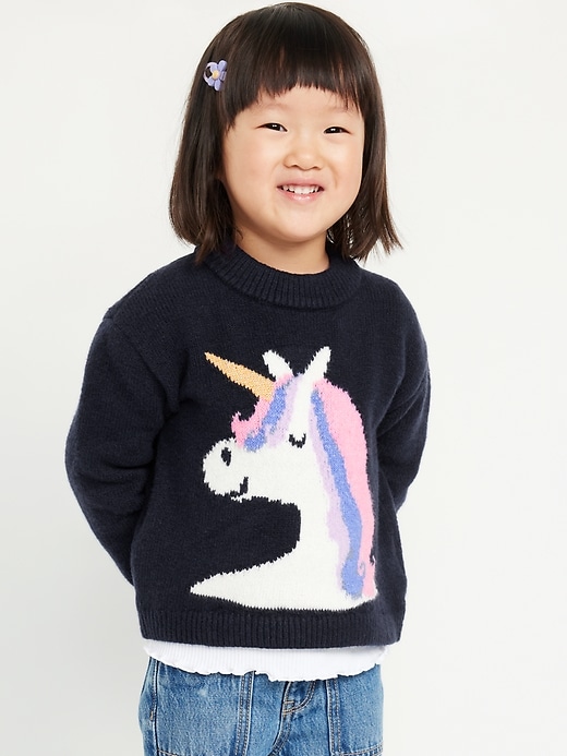 View large product image 1 of 2. SoSoft Long-Sleeve Graphic Sweater for Toddler Girls