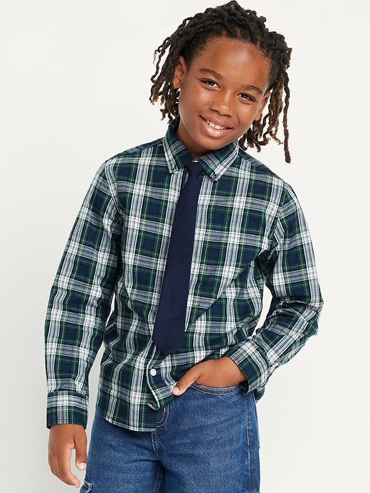 View large product image 1 of 4. Printed Long-Sleeve Pocket Shirt and Tie Set for Boys