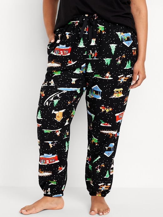 Image number 7 showing, High-Waisted Flannel Pajama Joggers