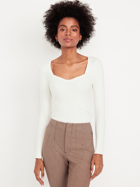 Long-Sleeve Ribbed Sweater