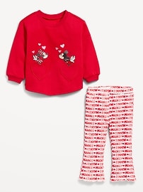 View large product image 3 of 4. Disney© Minnie and Mickey Mouse Sweatshirt and Leggings Set for Baby