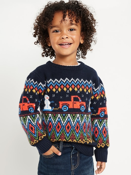 View large product image 1 of 2. SoSoft Fair Isle Sweater for Toddler Boys