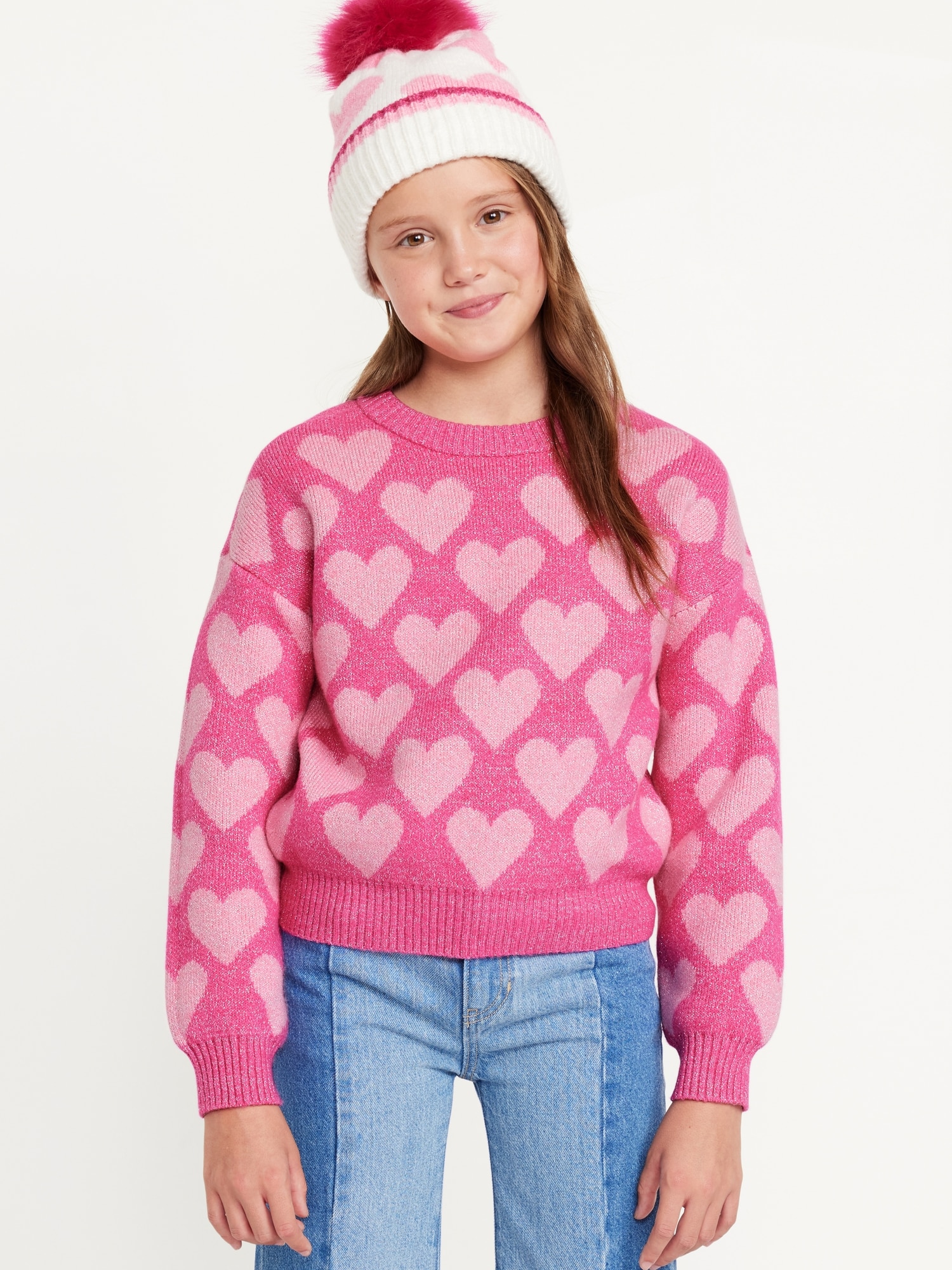 SoSoft Printed Crew-Neck Sweater for Girls