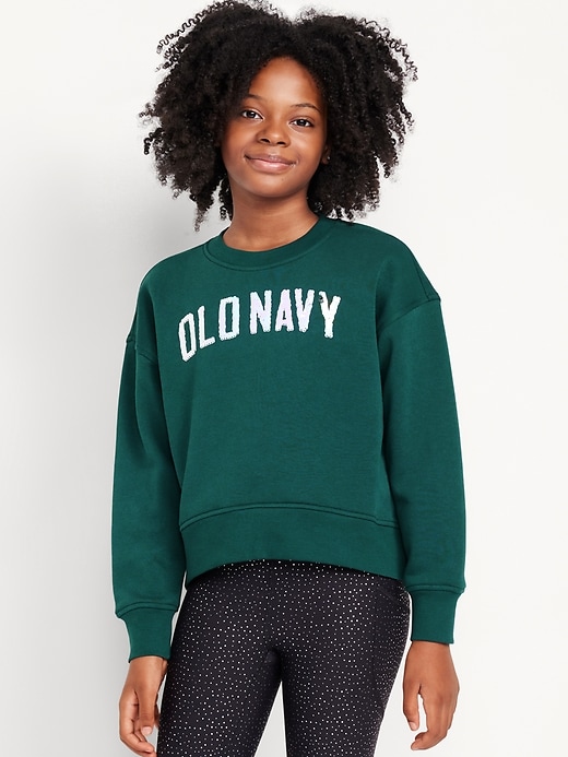 View large product image 1 of 4. Vintage Oversized Logo-Graphic Sweatshirt for Girls