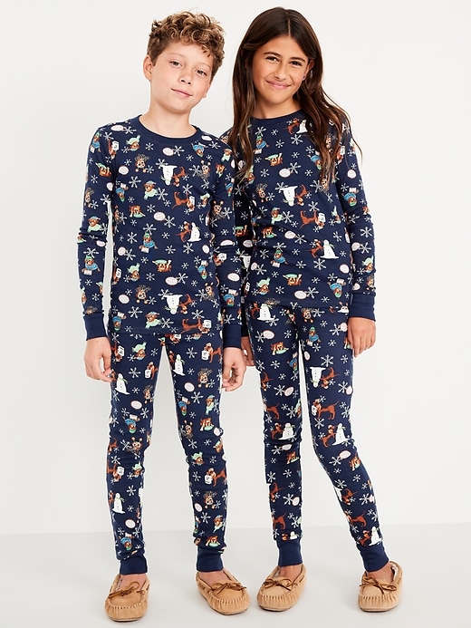 View large product image 1 of 4. Gender-Neutral Graphic Snug-Fit Pajama Set for Kids