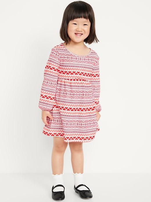 View large product image 1 of 2. Long-Sleeve Thermal-Knit Dress for Toddler Girls