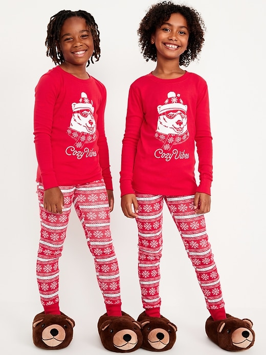 View large product image 1 of 4. Gender-Neutral Graphic Snug-Fit Pajama Set for Kids