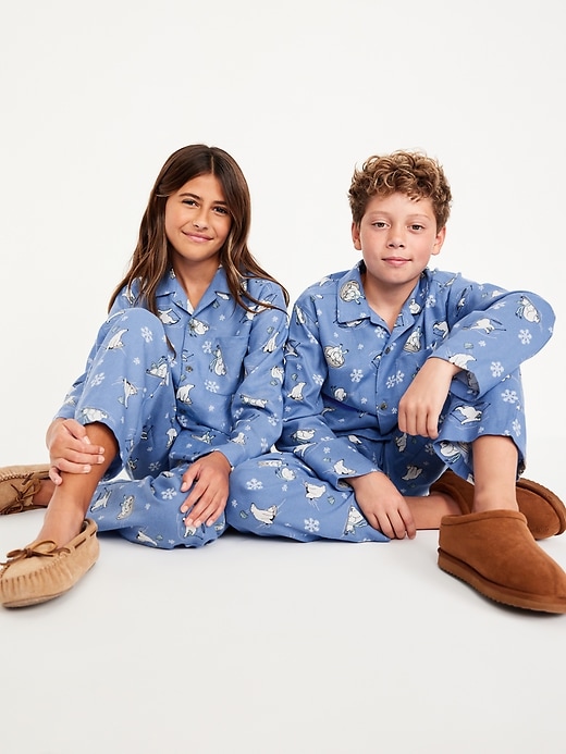 View large product image 1 of 4. Gender-Neutral Printed Button-Front Pajama Set for Kids