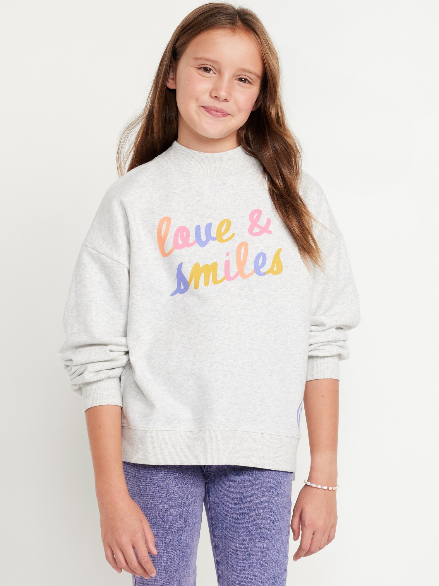 Mock-Neck Tunic Sweatshirt for Girls