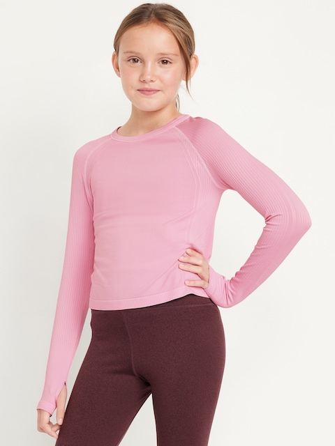 Fitted Seamless Performance Top for Girls - Rose Quartz