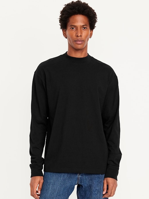 Image number 1 showing, Heavyweight Mock-Neck T-Shirt