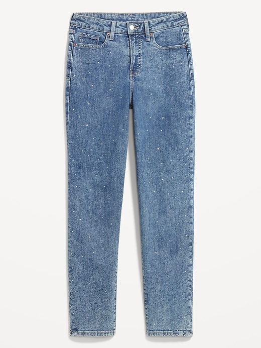Image number 10 showing, High-Waisted OG Straight Rhinestone-Embellished Ankle Jeans