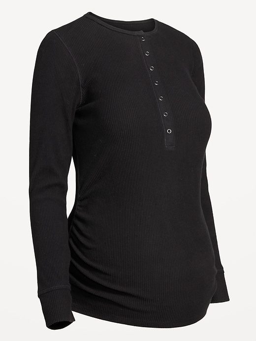 Image number 2 showing, Maternity Long Sleeve Henley T-Shirt