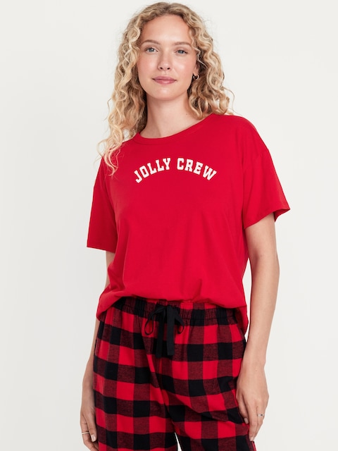 Matching Holiday-Graphic T-Shirt for Women - Jolly Crew