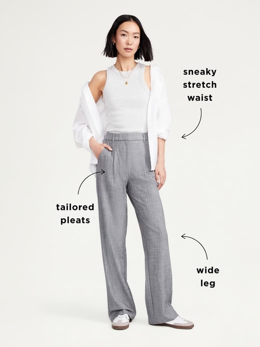 Image number 7 showing, Extra High-Waisted Taylor Wide-Leg Trouser Pants