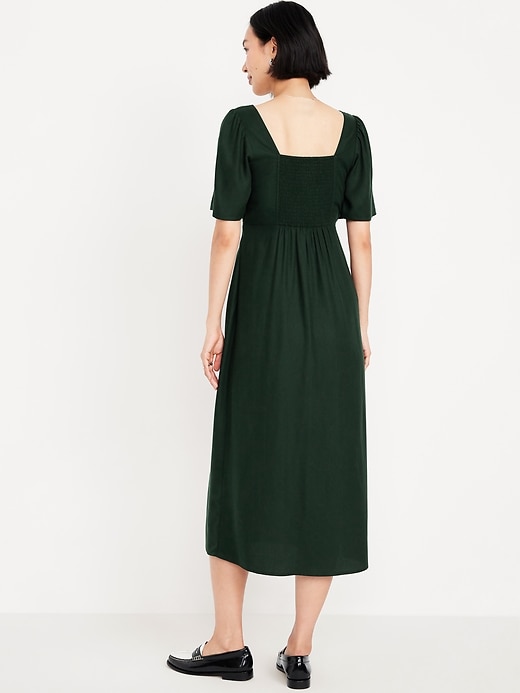 Image number 2 showing, Button-Down Crepe Midi Dress