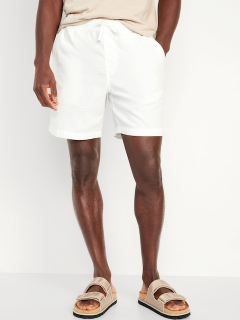 Textured Jogger Shorts -- 7-inch inseam - Magnolia
