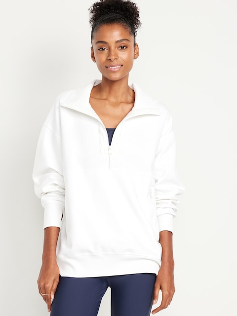 Dynamic Fleece Half-Zip Tunic Sweatshirt - Magnolia