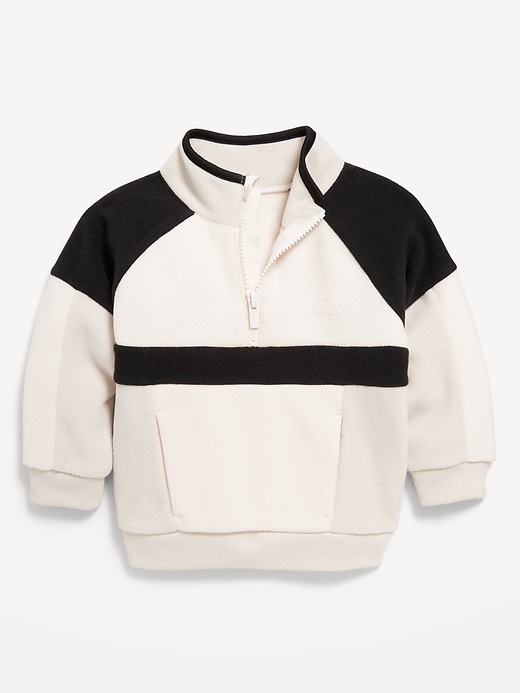 View large product image 2 of 2. Oversized Microfleece Quarter-Zip Sweater for Toddler Boys