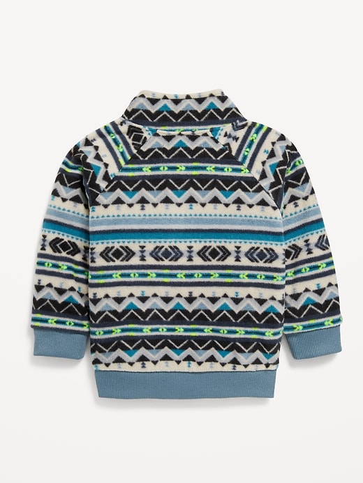 View large product image 2 of 2. Oversized Microfleece Quarter-Zip Sweater for Toddler Boys