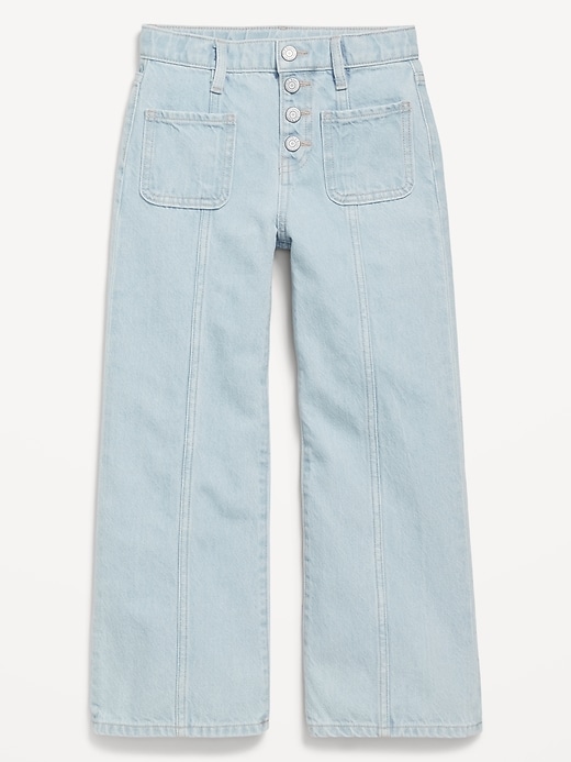 Image number 4 showing, High-Waisted Button-Fly Super Baggy Wide-Leg Jeans for Girls