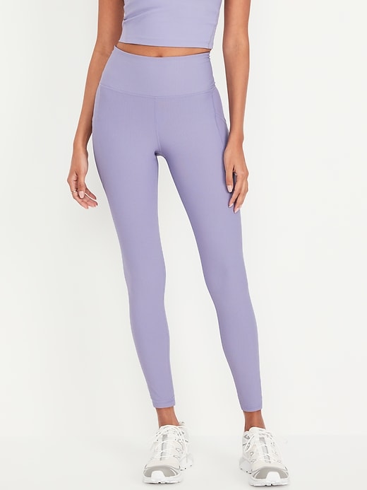 High Waisted PowerSoft Rib Leggings Old Navy