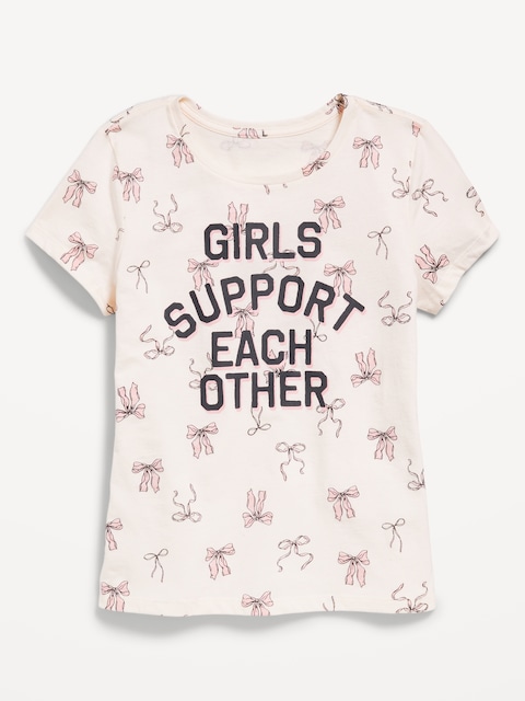 Short-Sleeve Graphic T-Shirt for Girls - Bows