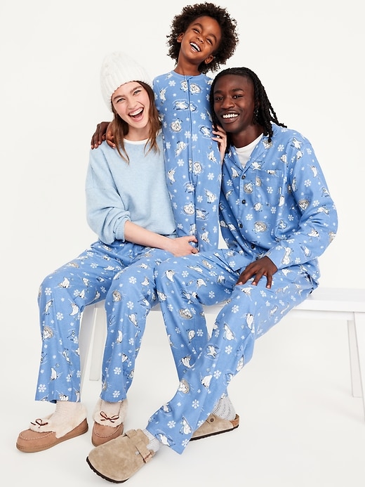 Image number 3 showing, Mid-Rise Printed Flannel Pajama Pants