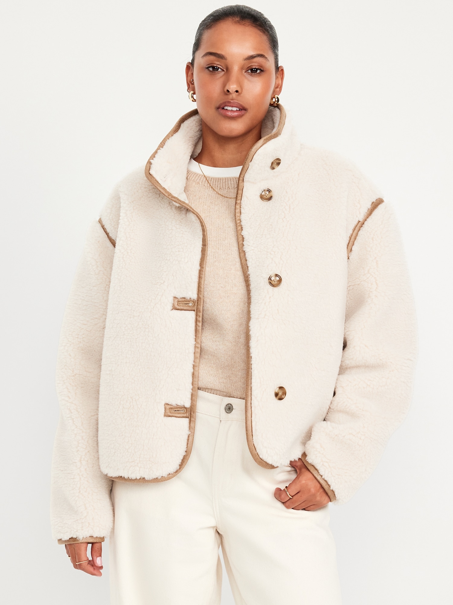 Oversized Sherpa Aviator Jacket Old Navy