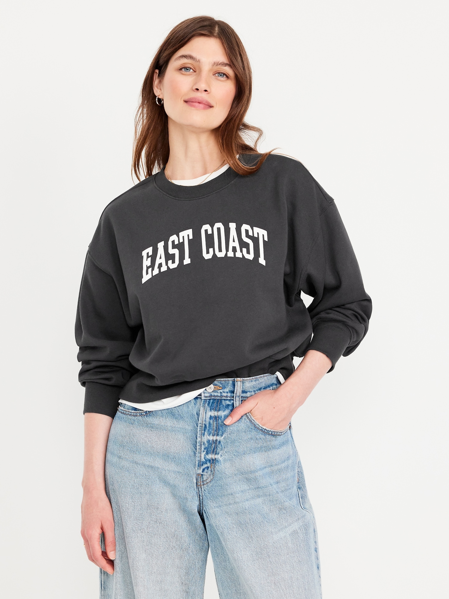 SoComfy Crop Graphic Sweatshirt Old Navy