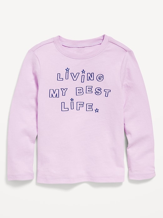 View large product image 1 of 1. Long-Sleeve Graphic T-Shirt for Toddler Girls