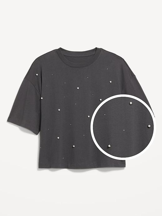 Image number 4 showing, Oversized Crew-Neck Embellished T-Shirt