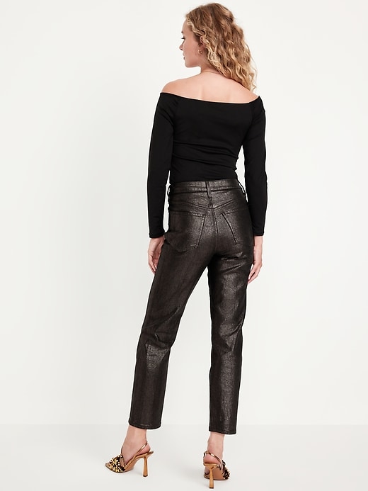 Image number 3 showing, High-Waisted Shine OG Straight Ankle Jeans