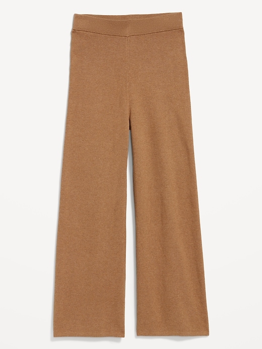 Image number 4 showing, High-Waisted Crop Kick Flare Sweater Pants