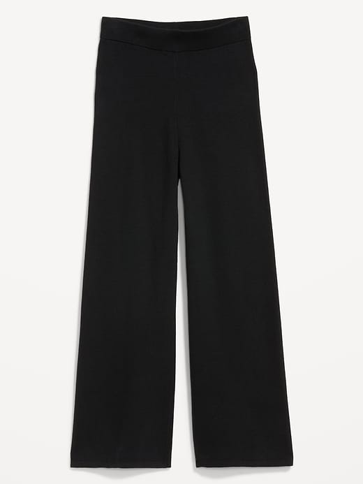 Image number 4 showing, High-Waisted Crop Kick Flare Sweater Pants