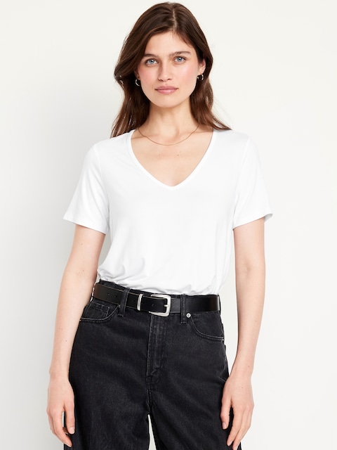 Luxe V-Neck T-Shirt - White