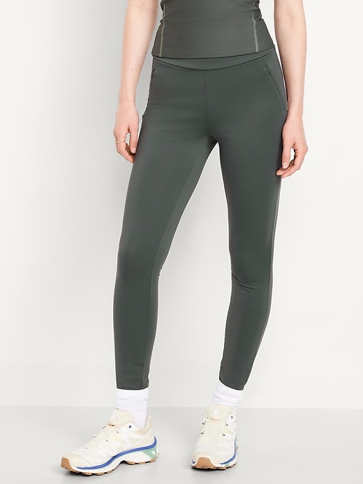 Image number 1 showing, High-Waisted PowerSoft Coze Edition Fleece-Lined Full-Length Leggings