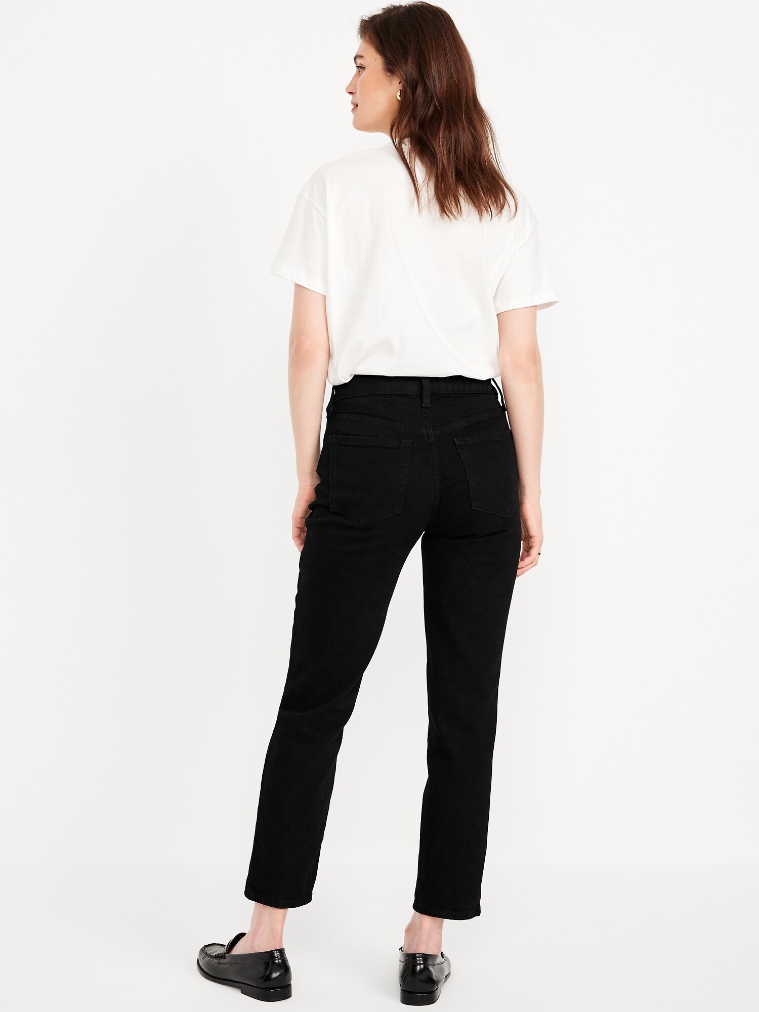Женские джинсы Old Navy High-Waisted OG Straight Ankle, цвет: Чёрный, вариант 1 — фото 3