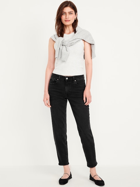 Mid-Rise OG Straight Ankle Jeans - Black Wash