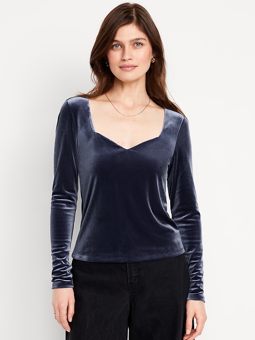 Image number 1 showing, Fitted Velvet Top